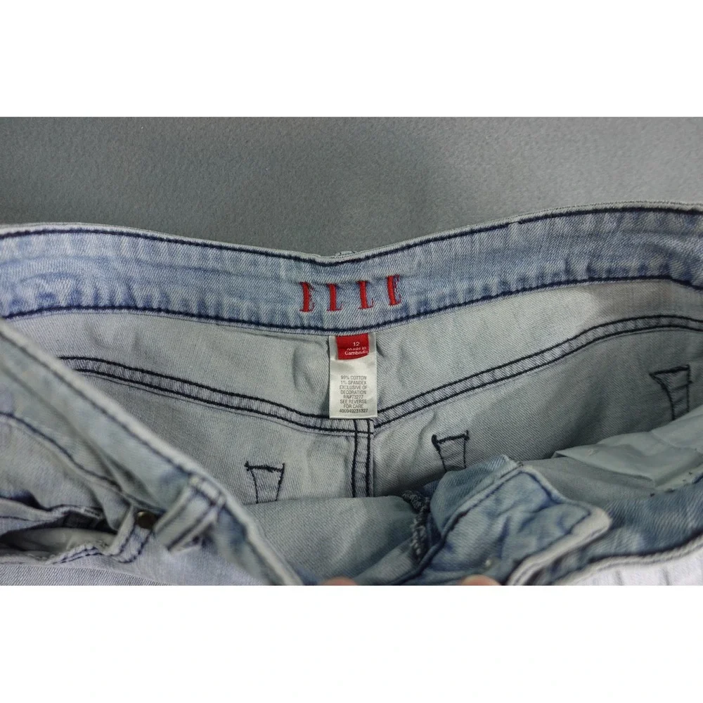Elle Denim Shorts Light‎ Wash Minimalist Boho Y2K Blue Cotton Blend Size 12